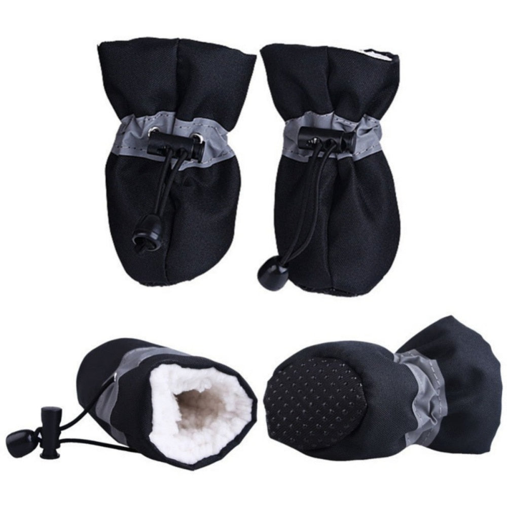 4pcs/set Warm Soft Anti-skid Pet Shoes For Dog and Cat