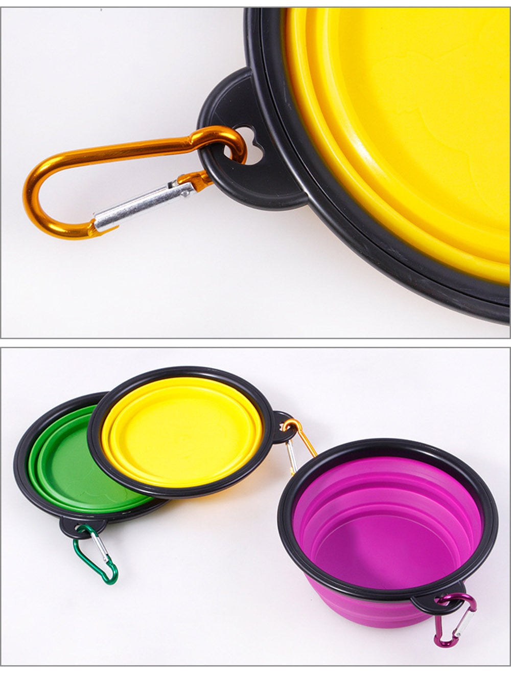 Foldable Collapsible Silicone Pet Bowl for Travel and Outdoors